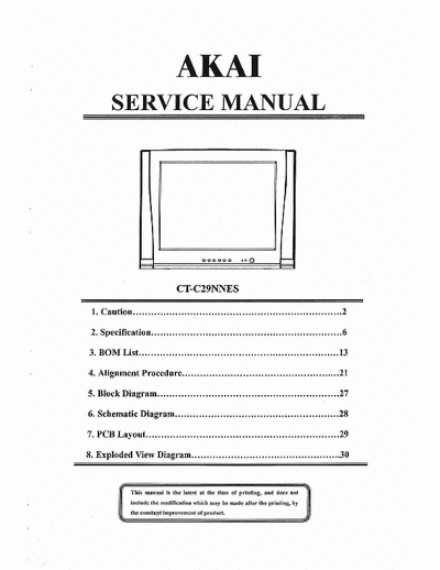 AKAI CT-C29NNES AKAI  CT-C29NNES Service manual